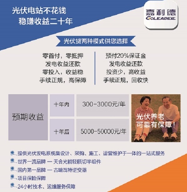 嘉利德“光伏贷”，贷出幸福千万家